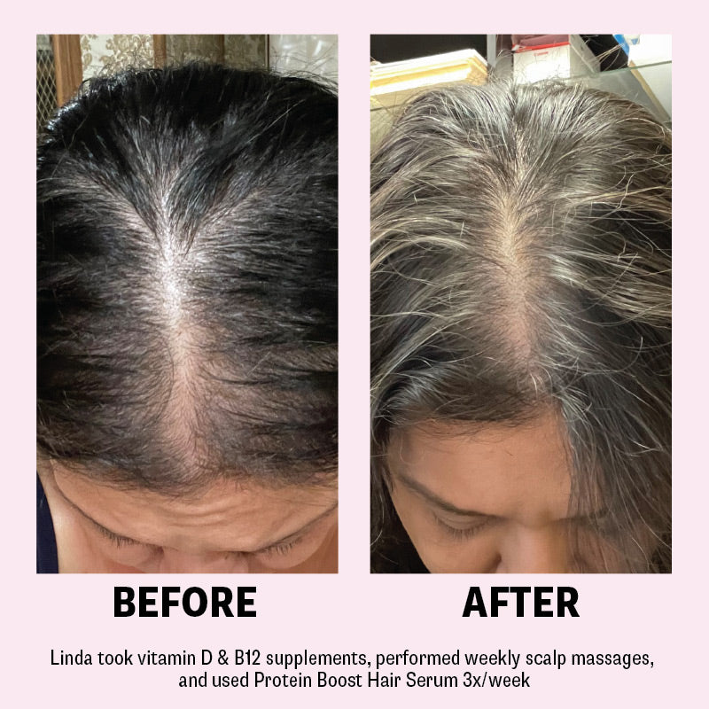 BeautieSocial Owner Linda's actual hair serum results