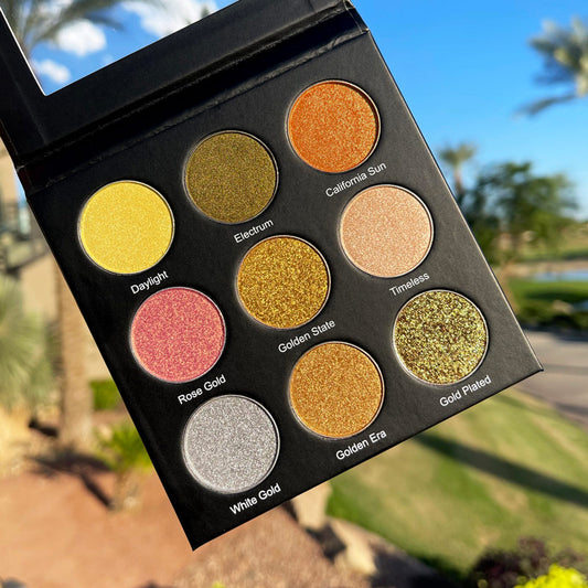 California Gold Rush Palette with gold and bronze shades, outdoors
