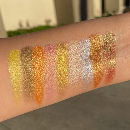 Color swatches on a person's arm of the California Gold Rush Palette
