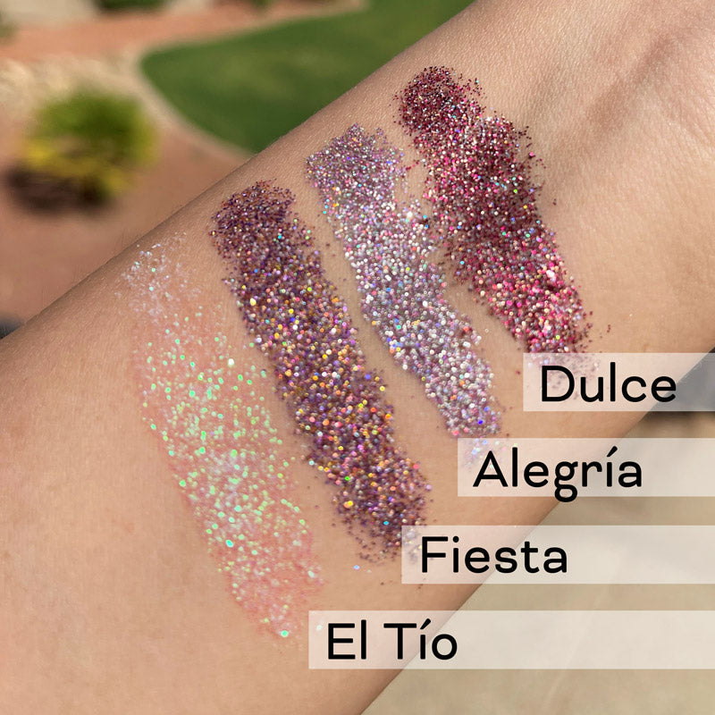 Piñata Paws Face & Body Glitter Swatches